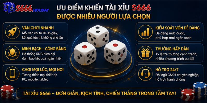 Tài Xỉu S666 – Trải Nghiệm Xúc Xắc Online Minh Bạch, Kịch Tính - playzen88